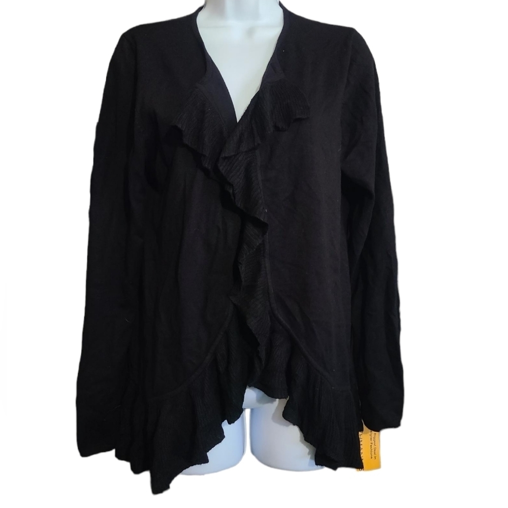NEW ADRIENNE VITTADINI ruffle front cardigan XL